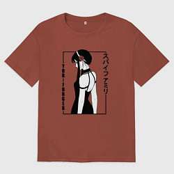 Футболка оверсайз мужская Spy x Family Yor Forger со спины, цвет: кирпичный