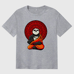 Футболка оверсайз мужская Медитация панды Дзен, цвет: меланж