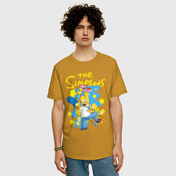 Футболка оверсайз мужская The SimpsonsСемейка Симпсонов, цвет: горчичный — фото 2