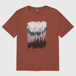 Футболка оверсайз мужская Дикая природа, цвет: кирпичный