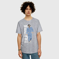 Футболка оверсайз мужская Тренер Джентельменов, цвет: меланж — фото 2