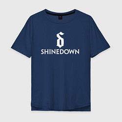 Футболка оверсайз мужская Shinedown логотип с эмблемой, цвет: тёмно-синий