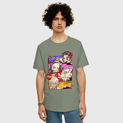 Футболка оверсайз мужская Клинок, рассекающий демонов Истребитель демонов, цвет: авокадо — фото 2