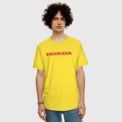 Футболка оверсайз мужская HONDA ХОНДА LOGO спина, цвет: желтый — фото 2