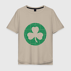 Футболка оверсайз мужская Green Celtics, цвет: миндальный