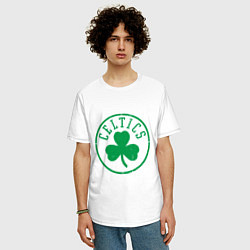 Футболка оверсайз мужская Celtics - Селтикс, цвет: белый — фото 2