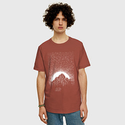 Футболка оверсайз мужская Звёздное небо и медведь, цвет: кирпичный — фото 2