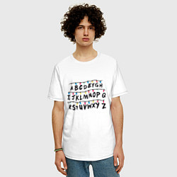 Футболка оверсайз мужская STRANGER THINGS ALPHABET, цвет: белый — фото 2