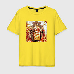 Футболка оверсайз мужская Верховный бог Сварог, цвет: желтый