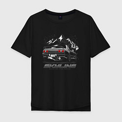 Футболка оверсайз мужская Nissan Skyline Скайлайн, цвет: черный