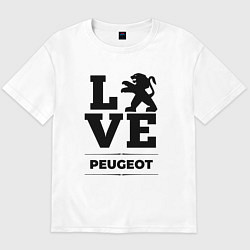 Футболка оверсайз мужская Peugeot Love Classic, цвет: белый
