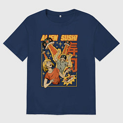 Футболка оверсайз мужская Alien Sushi, цвет: тёмно-синий