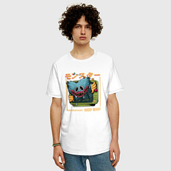 Футболка оверсайз мужская Japan Huggy Wuggy, цвет: белый — фото 2