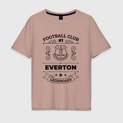 Футболка оверсайз мужская Everton: Football Club Number 1 Legendary, цвет: пыльно-розовый