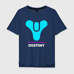 Мужская футболка оверсайз Символ Destiny в неоновых цветах