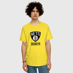 Футболка оверсайз мужская Бруклин Нетс NBA, цвет: желтый — фото 2