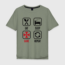 Мужская футболка оверсайз Eat Sleep Resident Evil Repeat