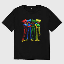 Футболка оверсайз мужская GAME POPPY PLAYTIME Mini Huggies, цвет: черный