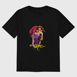 Футболка оверсайз мужская Tupac Color, цвет: черный
