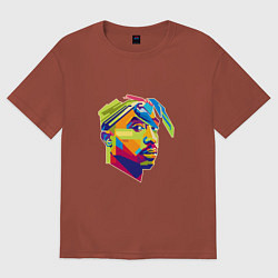 Футболка оверсайз мужская 2PAC Style, цвет: кирпичный