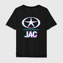 Мужская футболка оверсайз Значок JAC в стиле Glitch