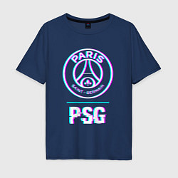 Мужская футболка оверсайз PSG FC в стиле Glitch