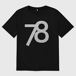 Футболка оверсайз мужская Огромные цифры 78, цвет: черный