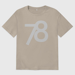 Футболка оверсайз мужская Огромные цифры 78, цвет: миндальный
