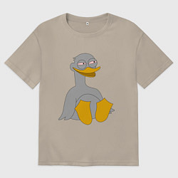 Футболка оверсайз мужская Два весёлых гуся СЕРЫЙ, цвет: миндальный