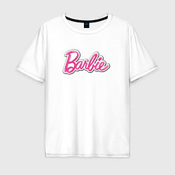 Футболка оверсайз мужская Barbie logo, цвет: белый