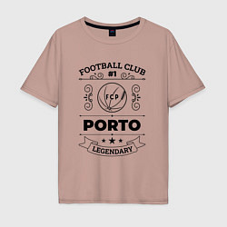 Футболка оверсайз мужская Porto: Football Club Number 1 Legendary, цвет: пыльно-розовый