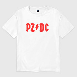 Футболка оверсайз мужская PZDC ACDC, цвет: белый