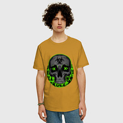 Футболка оверсайз мужская SKULL TOXIC, цвет: горчичный — фото 2