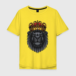 Футболка оверсайз мужская Черный царь зверей, цвет: желтый