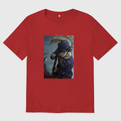 Футболка оверсайз мужская Сайти с ружьём Golden Kamuy, цвет: красный