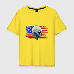 Футболка оверсайз мужская USA Alien, цвет: желтый