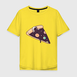 Футболка оверсайз мужская Space - Pizza, цвет: желтый