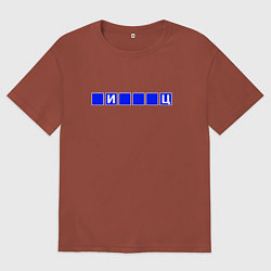 Футболка оверсайз мужская Угадай слово И Ц, цвет: кирпичный