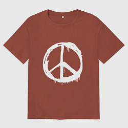 Футболка оверсайз мужская Pacific symbol white, цвет: кирпичный