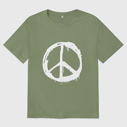 Футболка оверсайз мужская Pacific symbol white, цвет: авокадо