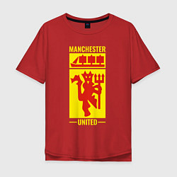 Футболка оверсайз мужская Манчестер Юнайтед символ, цвет: красный