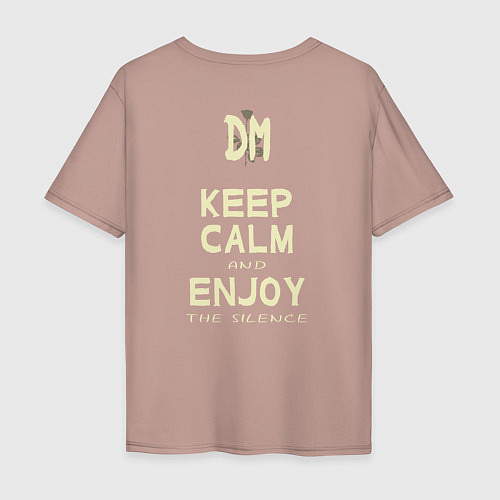 Мужская футболка оверсайз Keep Calm and Enjoy the Silence - Depeche Mode / Пыльно-розовый – фото 2