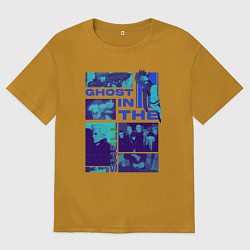 Футболка оверсайз мужская Призрак в доспехах экшен, цвет: горчичный