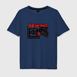 Футболка оверсайз мужская Rewind the tape, цвет: тёмно-синий