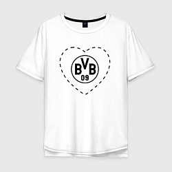 Футболка оверсайз мужская Лого Borussia в сердечке, цвет: белый