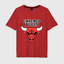 Футболка оверсайз мужская Chicago Bulls, цвет: красный