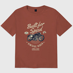 Футболка оверсайз мужская Vintage Moto, цвет: кирпичный