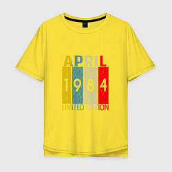Футболка оверсайз мужская 1984 - Апрель, цвет: желтый