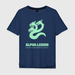 Футболка оверсайз мужская Альфа легион винтаж лого гидра, цвет: тёмно-синий