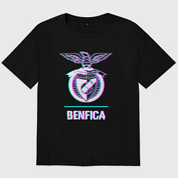 Мужская футболка оверсайз Benfica FC в стиле glitch
